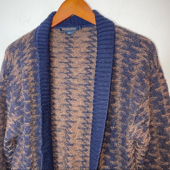 Pendleton Wool Alpaca Sweater Open front Cardigan Size L - Picture 3 of 15